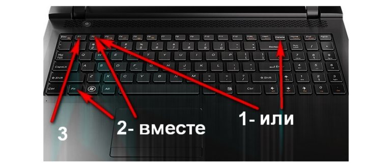 Кнопки входа в БИОС на