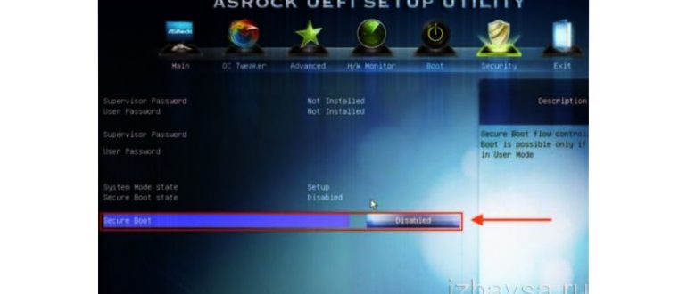 переключить параметр Boot Mode select в режим