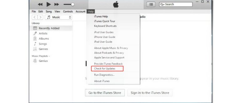 iTunes Проверить наличие