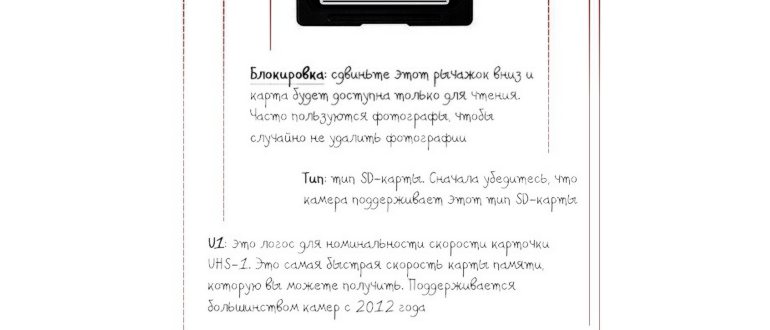 Расшифровка основных спецификаций на карте