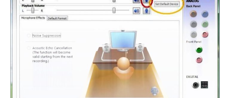 Диспетчер Realtek HD на Панели