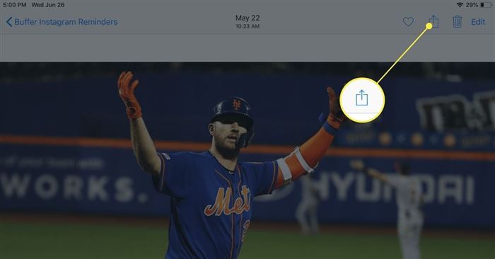 Share button in Instagram
