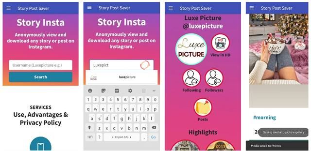 Приложение Story Post Saver для анонимного просмотра в Instagram