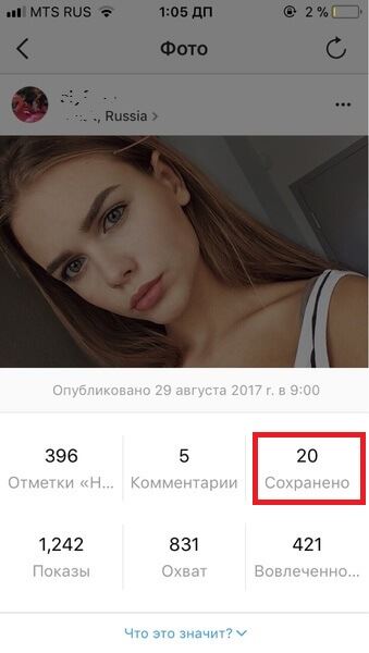 Сколько раз сохранили пост