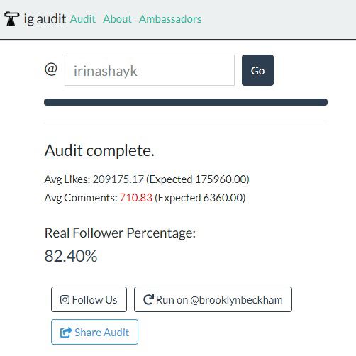 подписчики в Instagram. IgAudit
