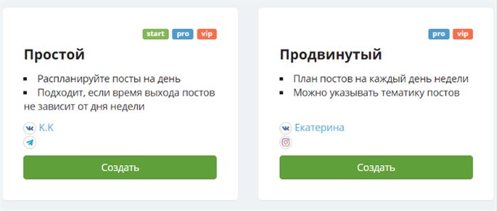 Создание контент-плана.
