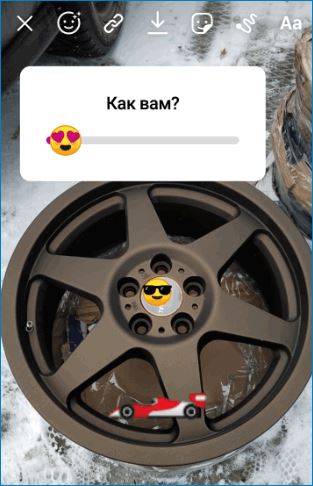 Добавление смайлов Instagram