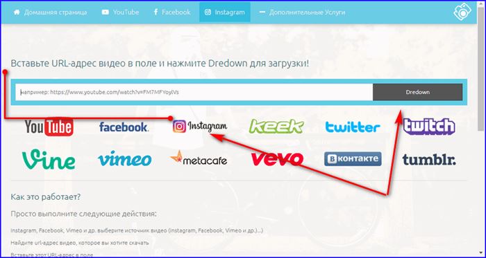 Ознакомление с сервисом Dredown