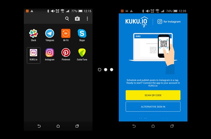 Connect instagram app KUKU.io